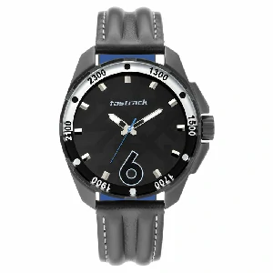 Fastrack NS3084NL05 Hitlist Quartz Analog Black Dial Leather Strap Watch