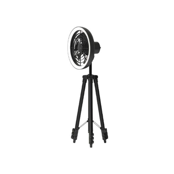 JISULIFE FA17 Rechargeable Fan with LED Ceiling Fan with Long Tripod Stand