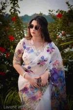 Chanderi Silk Floral Print Saree with Blouse Piece, 5 Colours