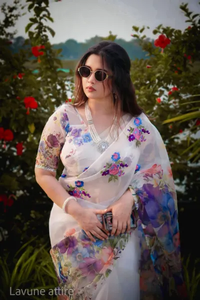 Chanderi Silk Floral Print Saree with Blouse Piece, 5 Colours