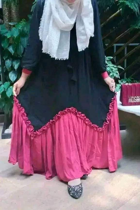 Flora Gown Borka in Cherry Fabric, Lengths 52 to 56