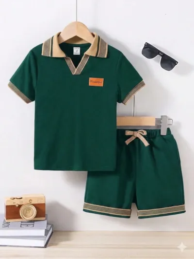 Kids' Pure Cotton Polo Shirt and Pant Set, 1 to 10 Years