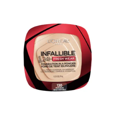 L'Oreal Infallible Fresh Wear Foundation in a Powder - 130 True Beige (USA)