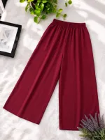 Women's Solid Colour Linen Palazzo, Free Size Waist 28 to 42