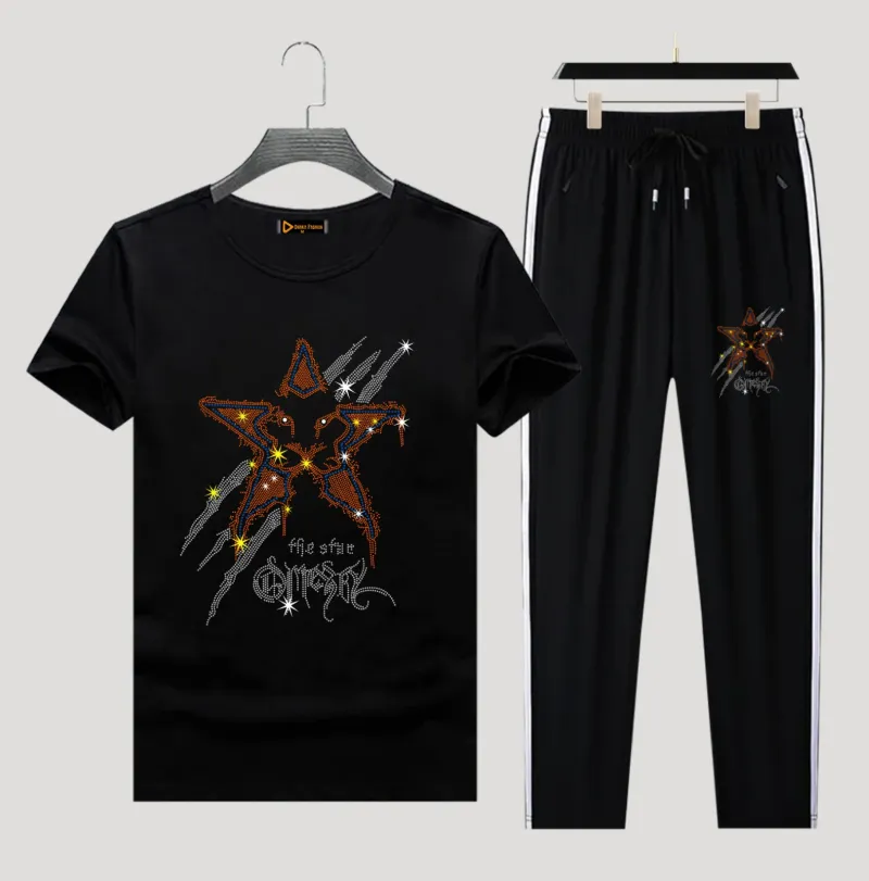 Men's Pure Cotton Tee and 280 GSM Trouser Combo, 6 Colours