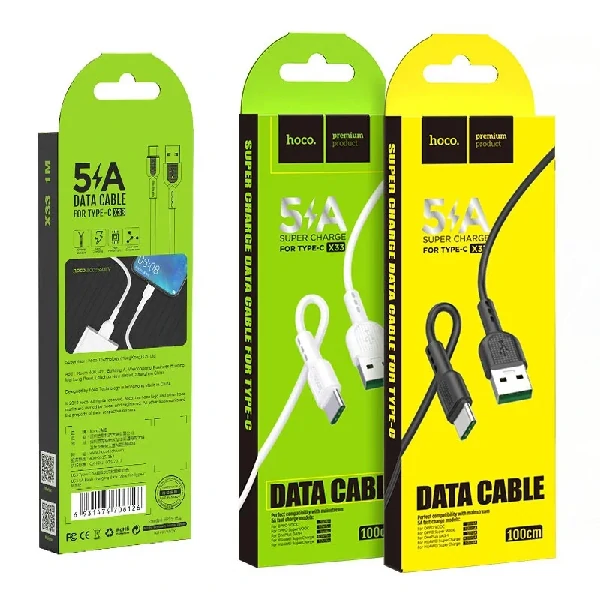 Hoco X33 Type-C 5A Surge Charging Data Cable