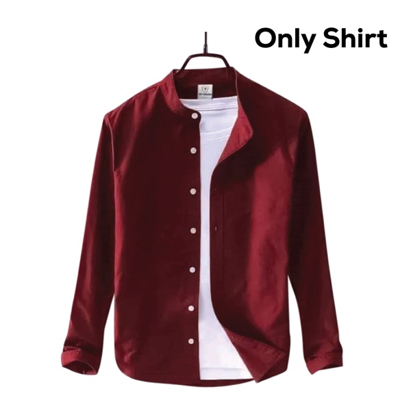 Men's Solid Colour Ban color Shirt