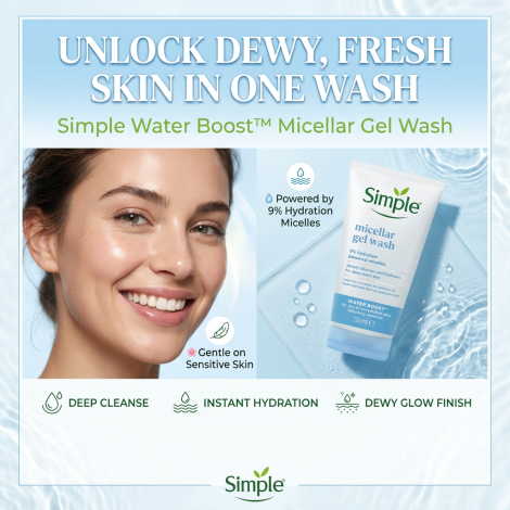 Simple Water Boost 9% Hydration Powered Micellar Gel Wash 150ml (Poland)