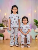 Kids' Half Sleeve Cartoon Tee and Pant Set, 6 Colours, 2 to 8 Years