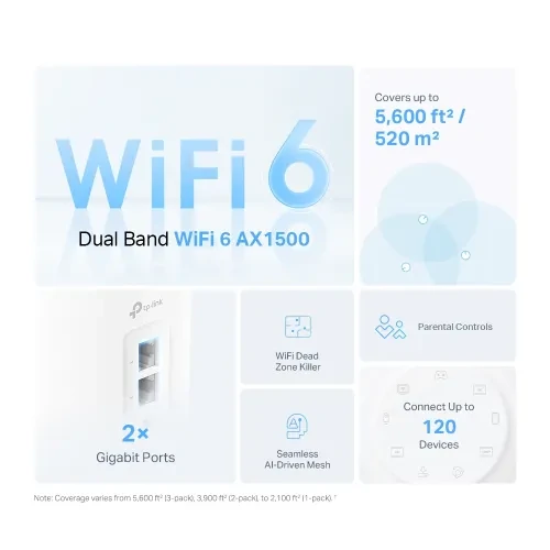 TP-Link Deco X10 AX1500 Dual-Band WiFi 6 Mesh Router (1 Pack)