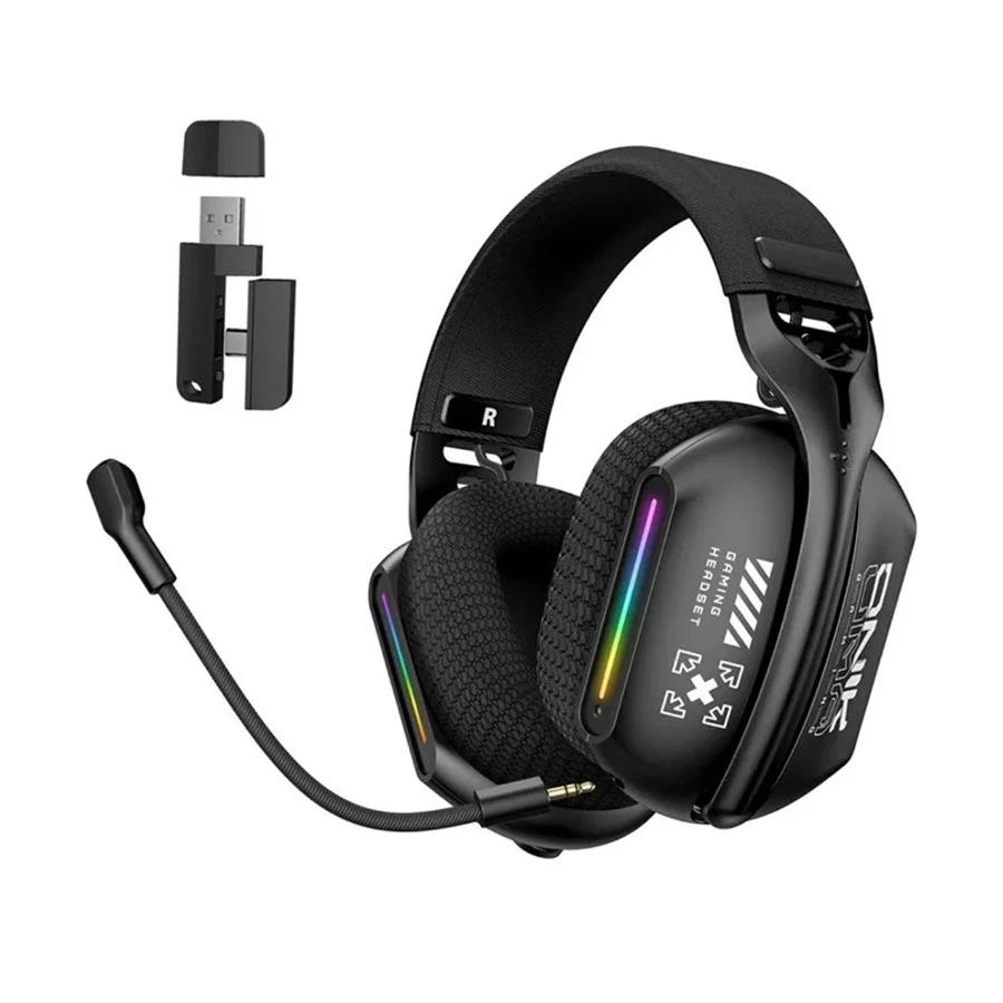 Onikuma GT808 RGB Tri-Mode Bluetooth Black Gaming Headphone