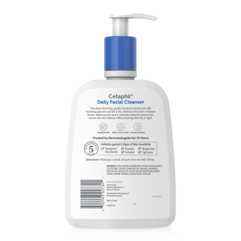 Cetaphil Daily Facial Cleanser Fragrance Free Normal to Oily Skin 437ml (Canada)
