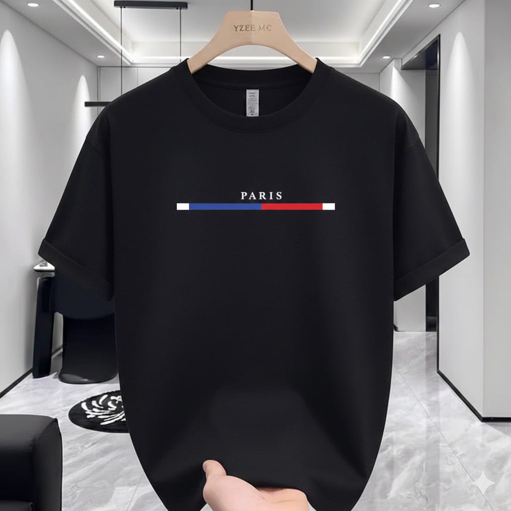 Men's Cotton-Spandex Drop Shoulder T-Shirt, DTF Print, 220 GSM
