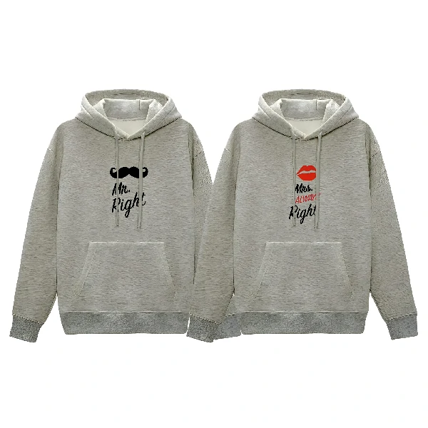 Comfortable Winter Couple Hoodie -Gray