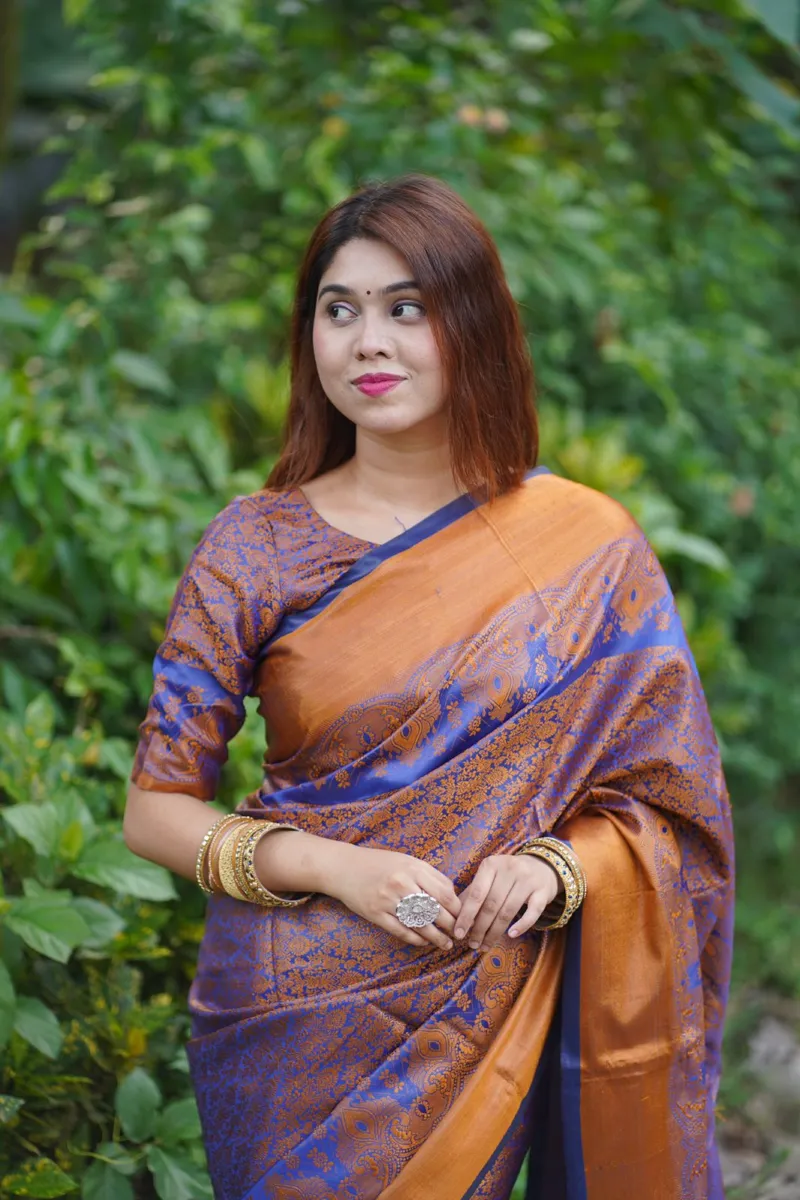 Kanjivaram Silk Saree, 12 Haath, Separate Blouse Piece, 5 Colours