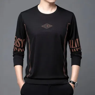 Men's Full Sleeve Mesh T-Shirt, Mixed Cotton, Sizes M to XL