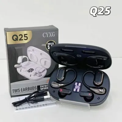 Q25 2-in-1 Couple Earbuds with Soft Ear Hooks, ANC & LED Display