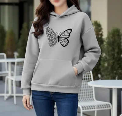 Premium Comfortable Printed Ladies Winter Hoodie