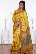 Pure Cotton Block and Screen Print Saree with Blouse Piece