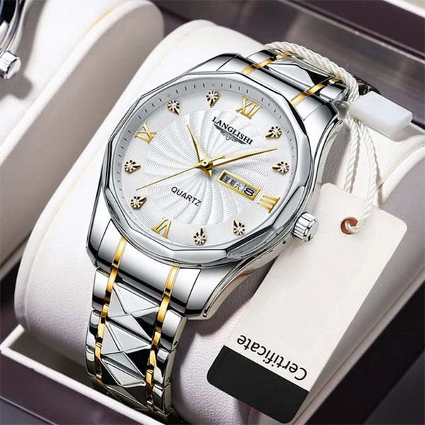 Langlishi 3169 imported luxury fashion stainless steel waterproof quartz movement wrist-watch