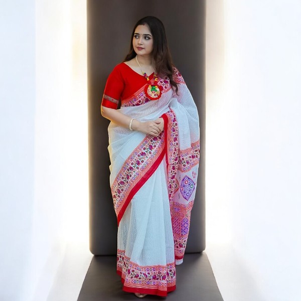 High quality half silk saree with blouse piece