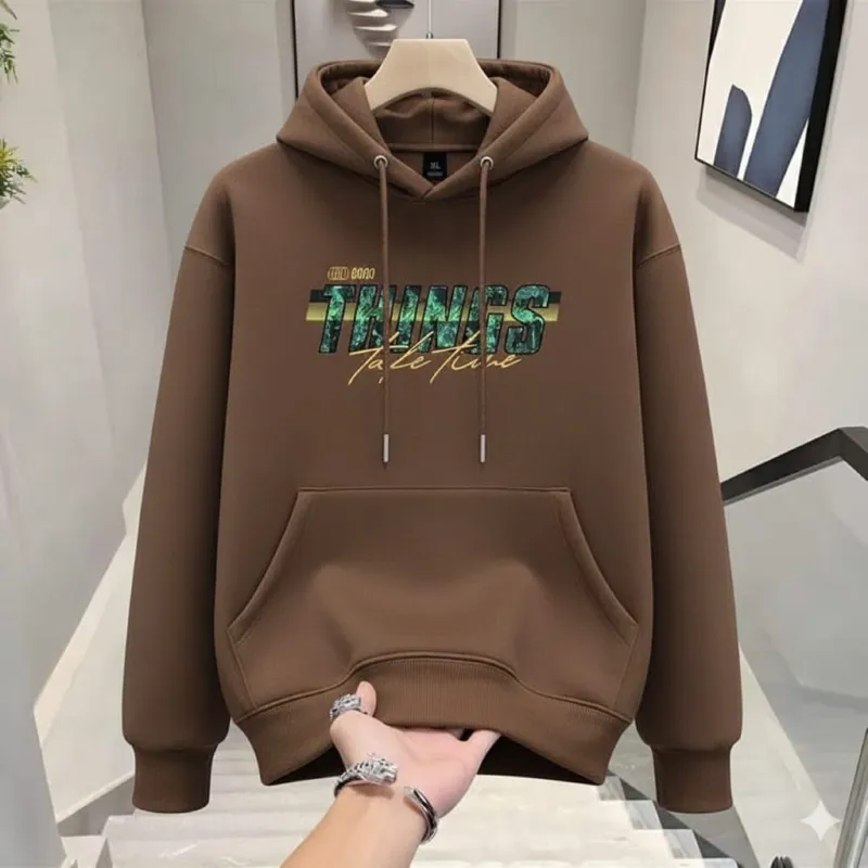 Men's Cotton Full Sleeve Winter Hoodie, 320 GSM, 5 Colours
