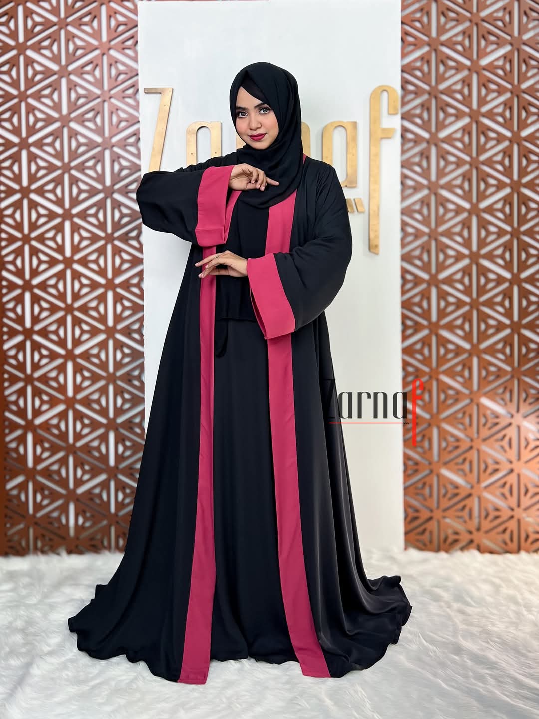 Arabian Koti Abaya with Hijab, Double Koti Design