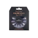 Technic Squareletto 24 False Nails With Glue - Grey Embellished (China)