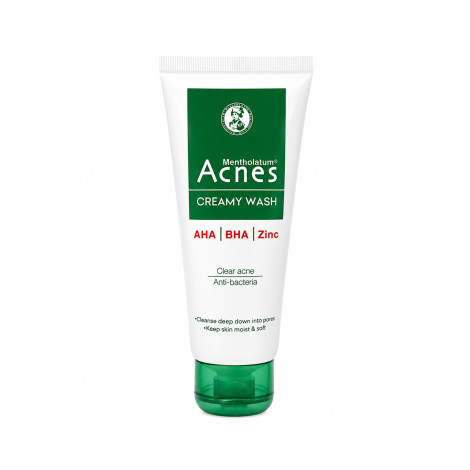 Rohto Acnes Mentholatum Aha Bha Zinc Creamy Wash 100g (Vietnam)