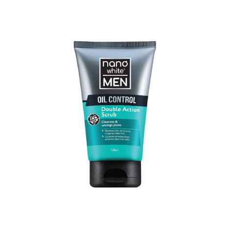 Nano White Men Oil Control Double Action Scrub 100ml (Malaysia)