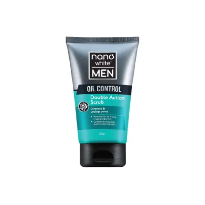 Nano White Men Oil Control Double Action Scrub 100ml (Malaysia)