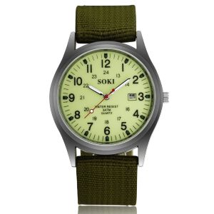 Men's Nylon Luminous Waterproof Quartz Wristwatches-Luxury Men Watch