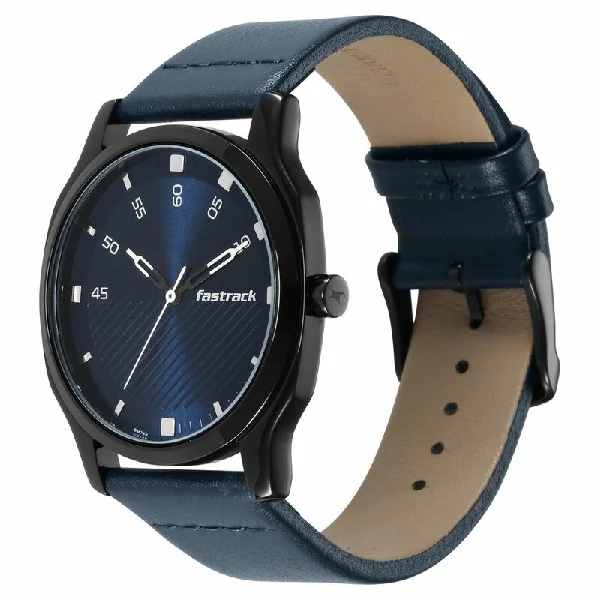 Fastrack NS3255NL03 Stunners Quartz Analog Blue Dial Leather Strap Watch