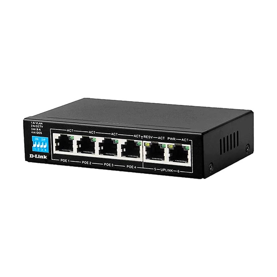 D-Link DES-F1006P-E 6 Port Unmanaged PoE Switch