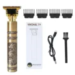 Rechargeable Vintage T9 Hair Clipper & Beard Trimmer | Cordless Stainless Steel Men's Grooming Kit with USB Charging