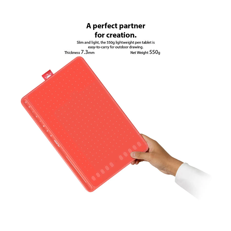 Huion HS611 Coral Sunrise Red Android Digital Drawing Graphic Tablet