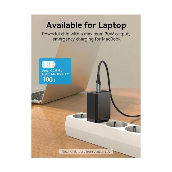 Vention FAIB0-EU 1-Port USB Type-C 30W Black Charger