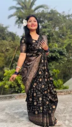 Modern Skin Print Silk Saree and Matching Blouse Piece