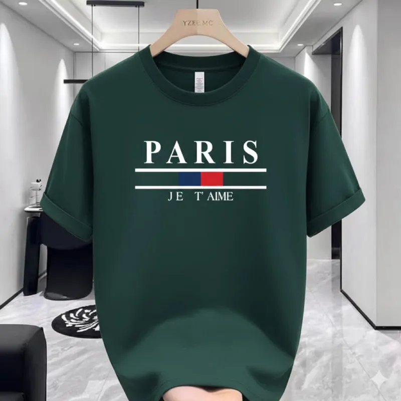 Men's Comfortable Drop Shoulder T-Shirt, Cotton-Spandex, DTF Print