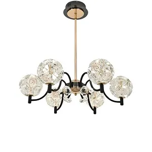 Qulik Modern Crystal Chandelier 6 Ring LED Light BD
