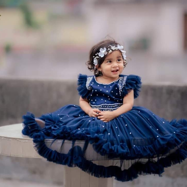 Girls Fairy Party Dress with Bead Work, Ages 3 to 12