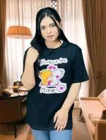 Women's Semi Drop Shoulder Cotton T-Shirt, DTF Print, 2 Colours
