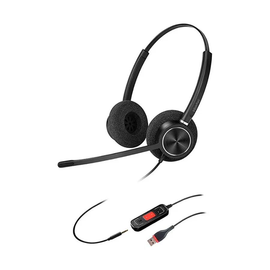 Inbertec C10DJM Duo USB & 3.5mm Noise Cancelling Headset Black