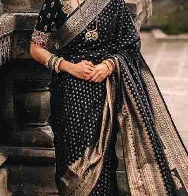 Dhupian Saree with Afsan and Block Print, Blouse Piece