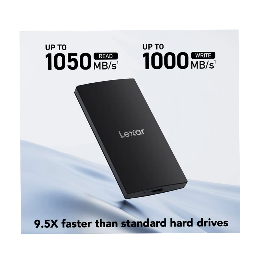 Lexar SL300 1TB USB 3.2 Gen 2 Type-C Black Portable External SSD