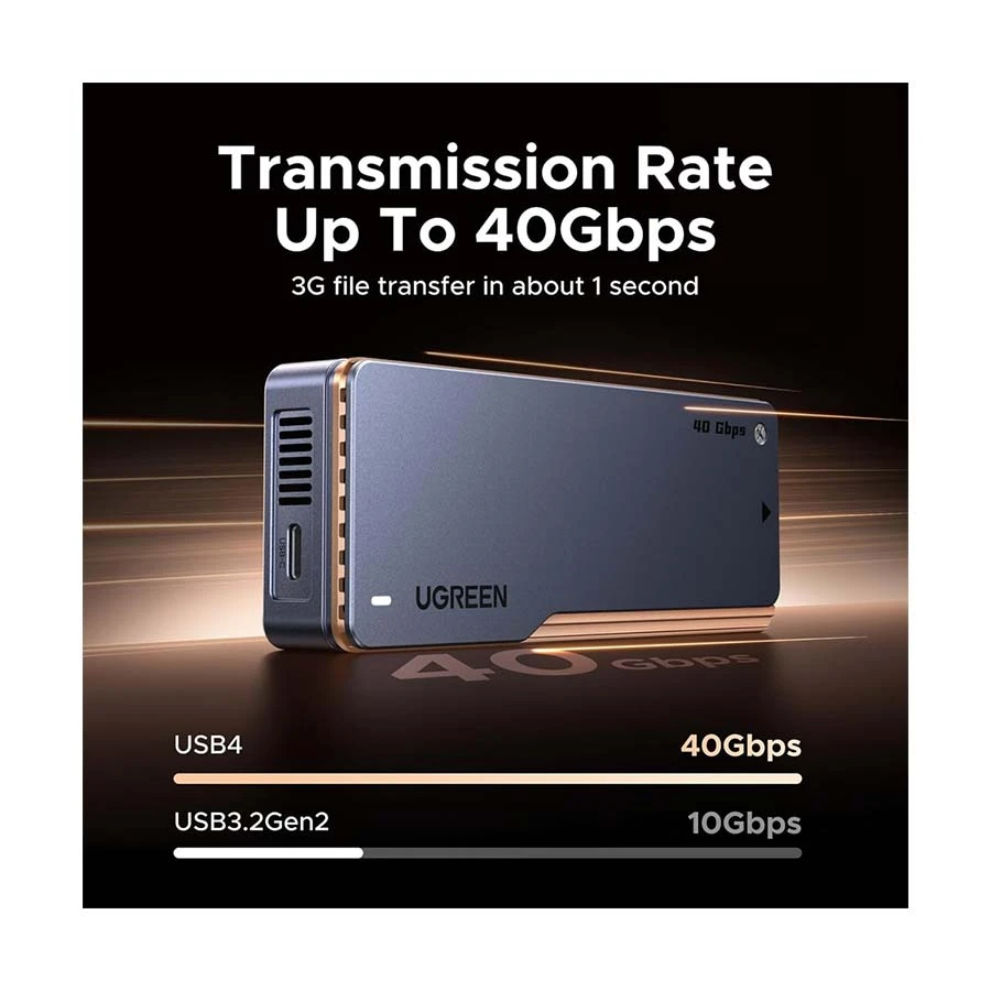 UGREEN D703 M.2 NVMe 40Gbps M/M&B-Key Gray SSD Enclosure