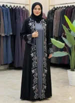 Humayra Koti Style Borka with Embroidery, Without Hijab