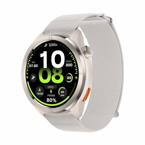 Haylou Solar Neo 2 Silver AMOLED Bluetooth Calling with Woven and Silicone Strap Smartwatch