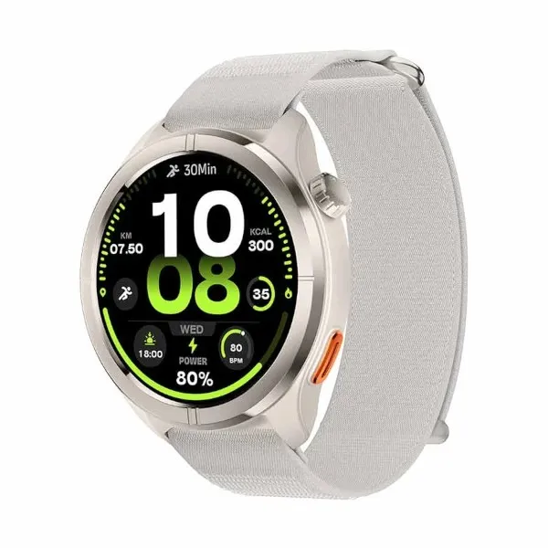 Haylou Solar Neo 2 Silver AMOLED Bluetooth Calling with Woven and Silicone Strap Smartwatch