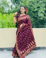 Screen Printed Silk Saree and Blouse Piece Set, 6 Colours